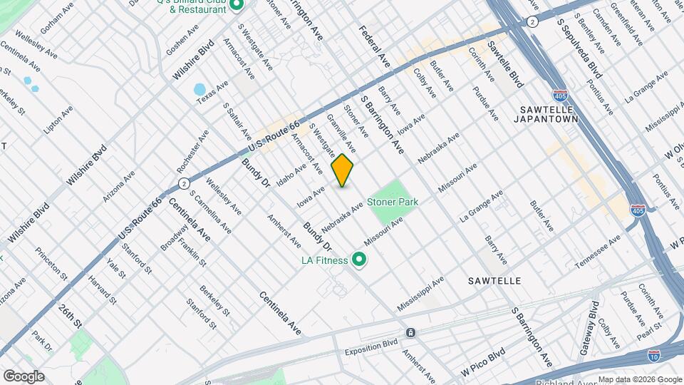 1722 Armacost Ave, Unit 1722 Armacost Ave one bedroom Map and Location Details