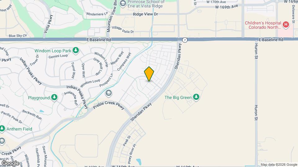 1964 W 166th Dr Mapa y Detalles de la Ubicación