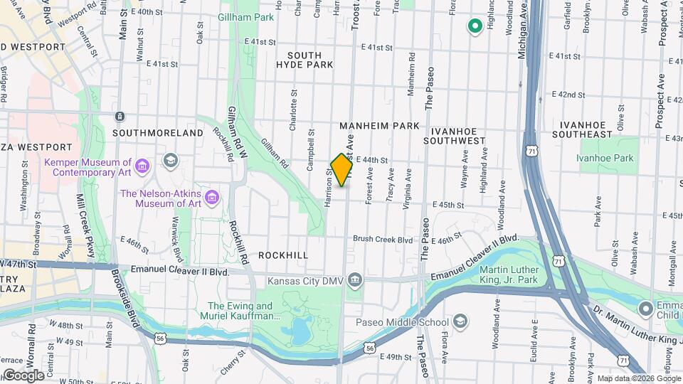 4440 Troost Ave Map and Location Details