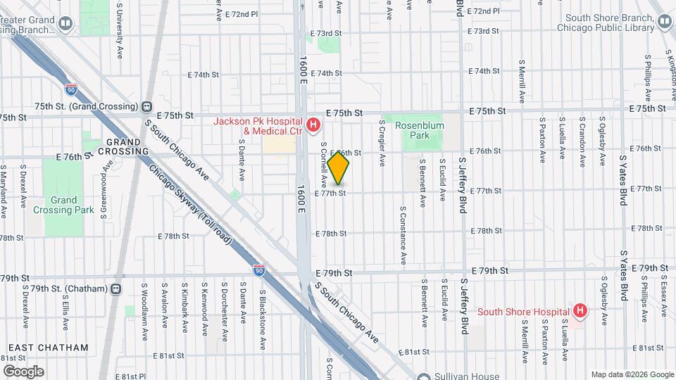 7656 S East End Ave Map and Location Details