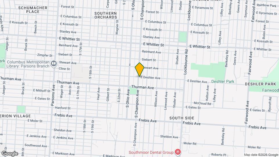 1244 S Champion Ave Mapa y Detalles de la Ubicación
