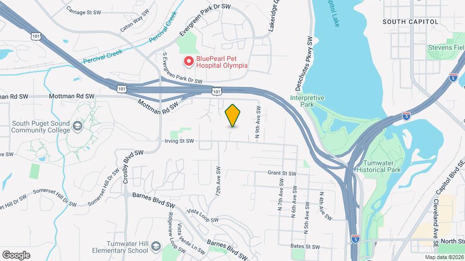 1102 Irving St SW, Unit B Map and Location Details