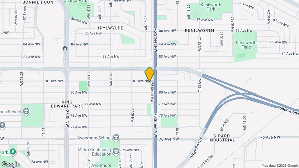 8018 75 St NW Map and Location Details