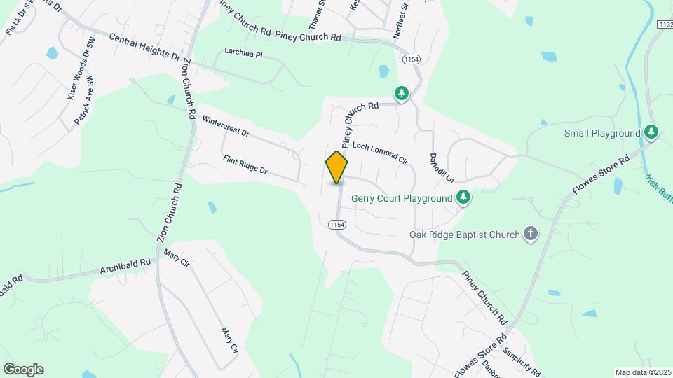 1234 Piney Church Rd Map and Location Details