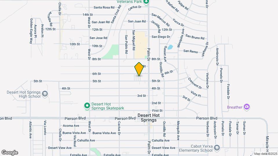 Desert Hot Springs Trailer Park Mapa y Detalles de la Ubicación