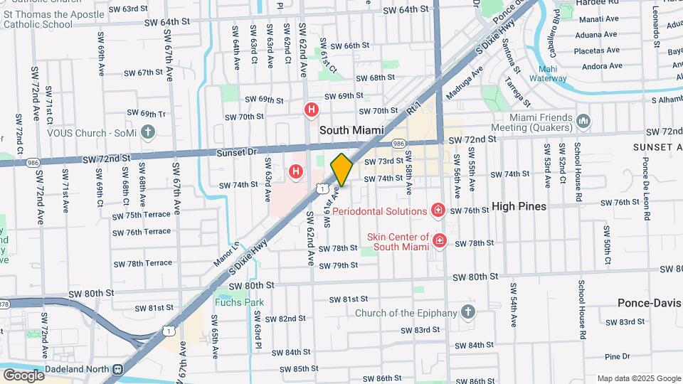 Bower South Miami Mapa y Detalles de la Ubicación
