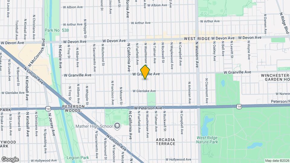 6134 N Washtenaw Ave Map and Location Details