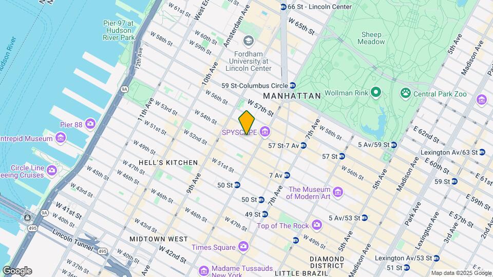 317 W 54th St Mapa y Detalles de la Ubicación
