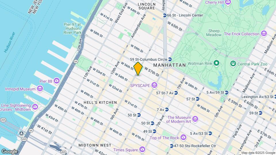 357 W 55th St Map and Location Details