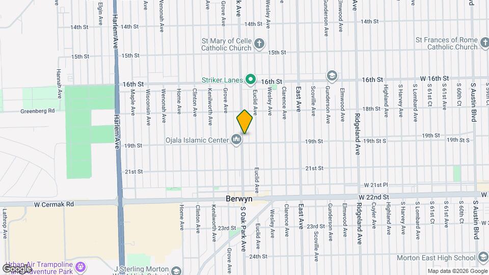 1845 S Oak Park Ave Map and Location Details