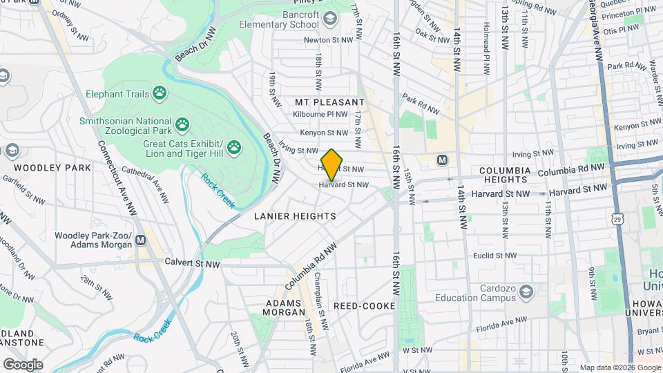 1750 Harvard St NW Mapa y Detalles de la Ubicación
