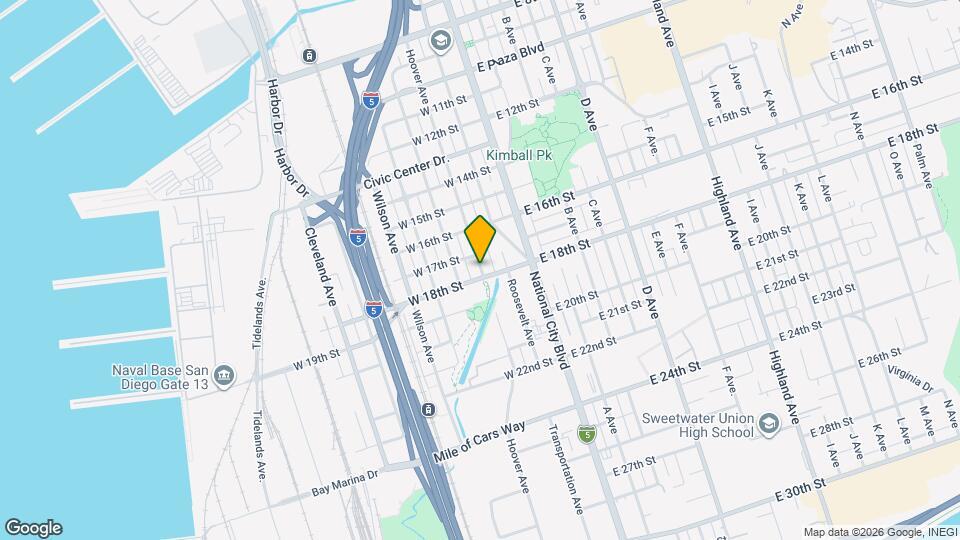 1732 Hoover Ave Map and Location Details