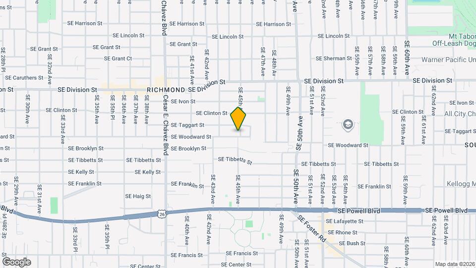 2833 SE 45th Ave Mapa y Detalles de la Ubicación