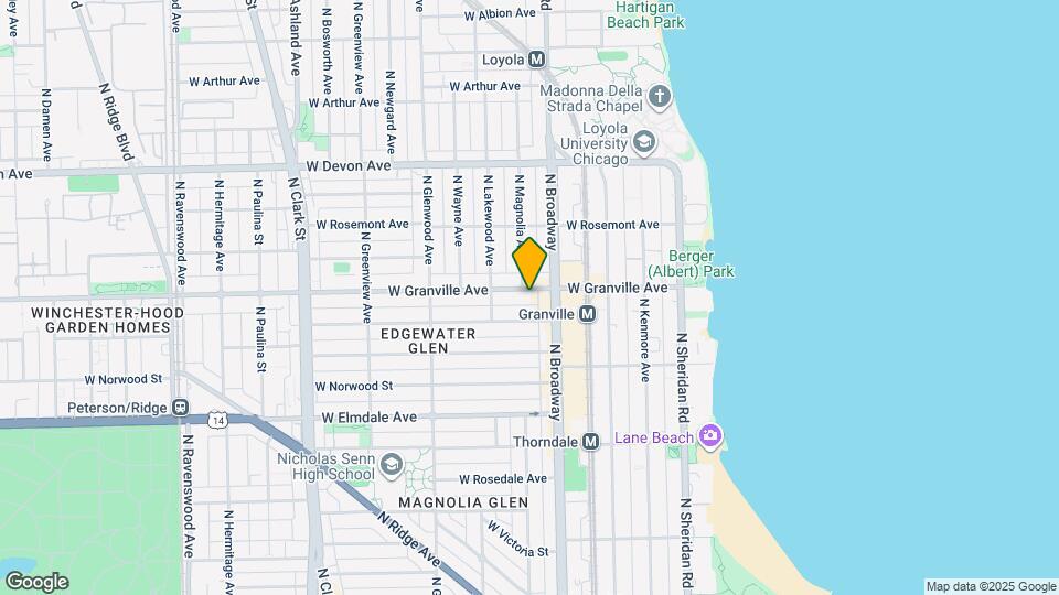1221 W Granville Ave, Unit 2B Map and Location Details