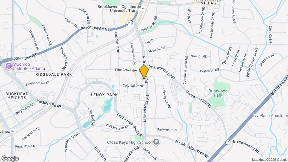 1415 N Druid Hills Rd NE Map and Location Details