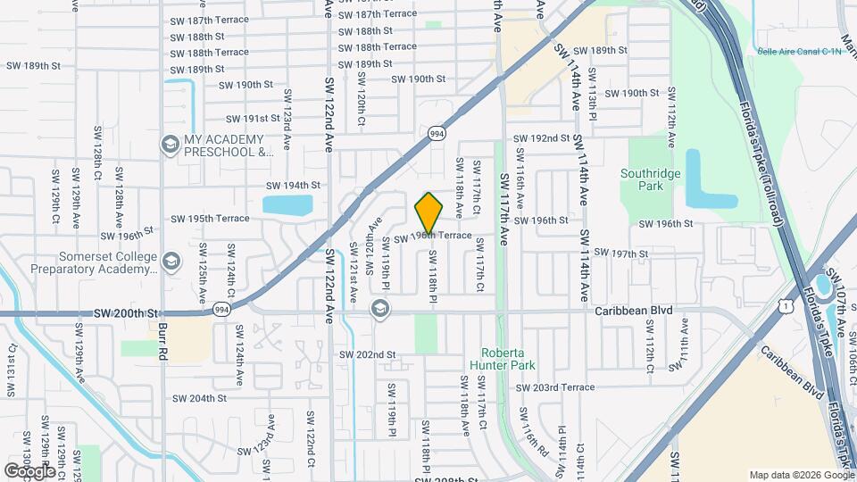 11872 SW 196th Terrace Map and Location Details