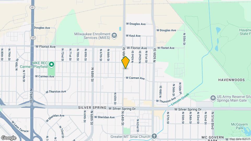 5834 N 64th St Map and Location Details