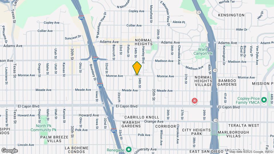 3375 MONROE AVENUE, SAN DIEGO CA 92116 Map and Location Details