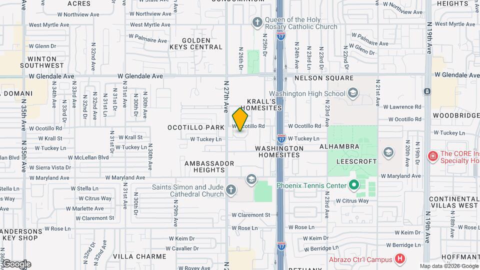 2633 W Ocotillo Rd Map and Location Details