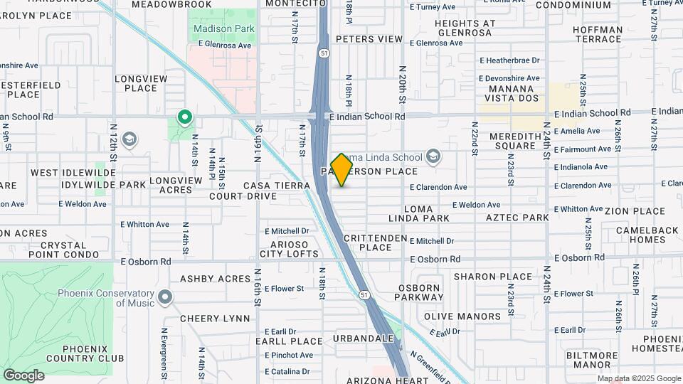 1811 E Clarendon Ave Mapa y Detalles de la Ubicación