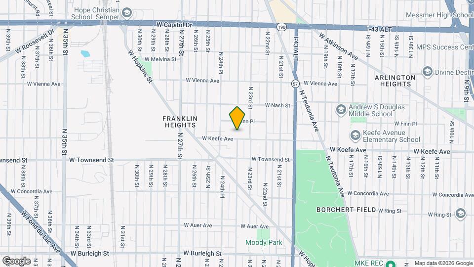 2338 W Keefe Ave Map and Location Details