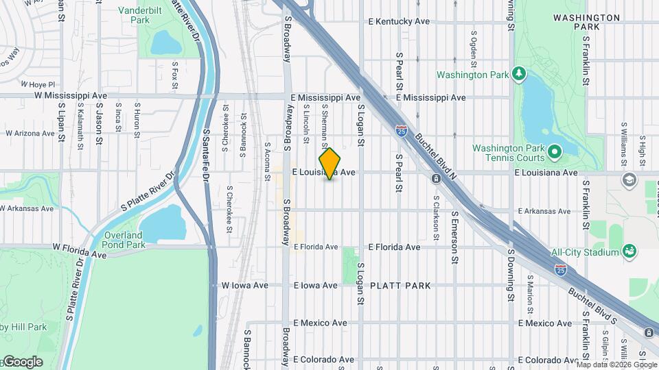 1326 S Sherman St Map and Location Details