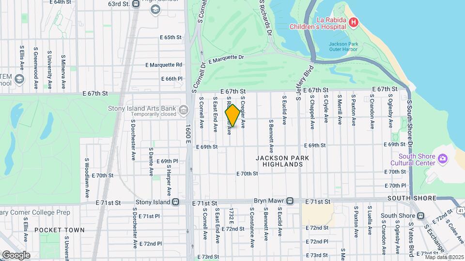 6823 S Ridgeland Ave Mapa y Detalles de la Ubicación