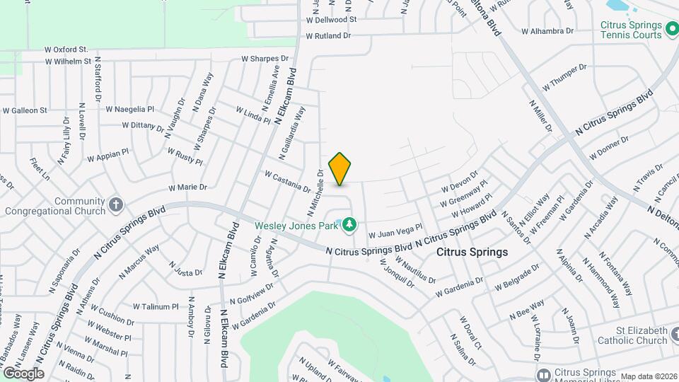 2625 W Castania Dr Map and Location Details