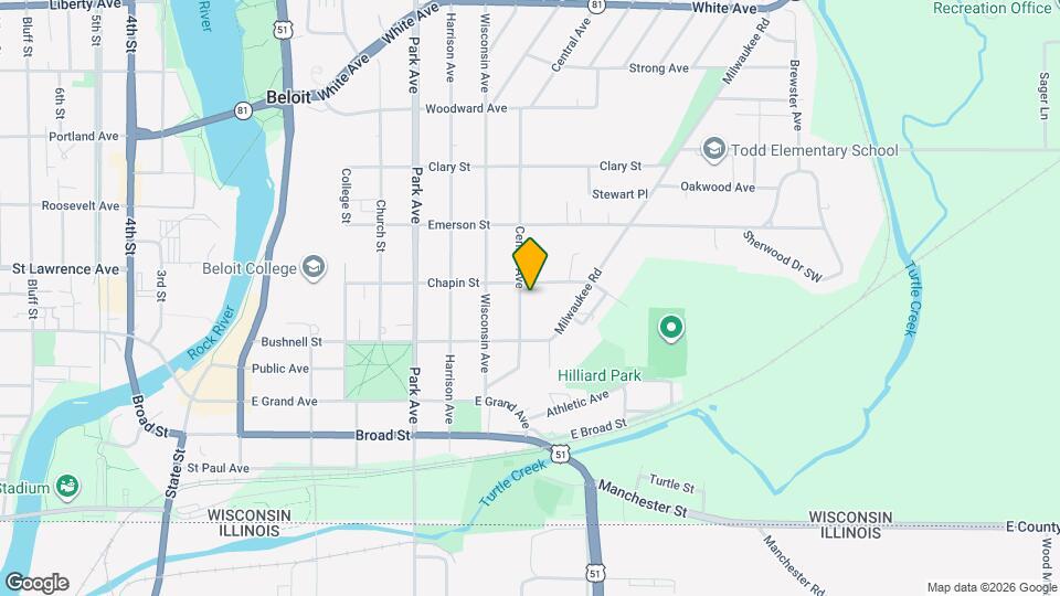 637 Central Ave Map and Location Details