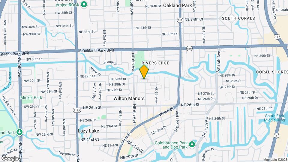 621 NE 28th St Map and Location Details