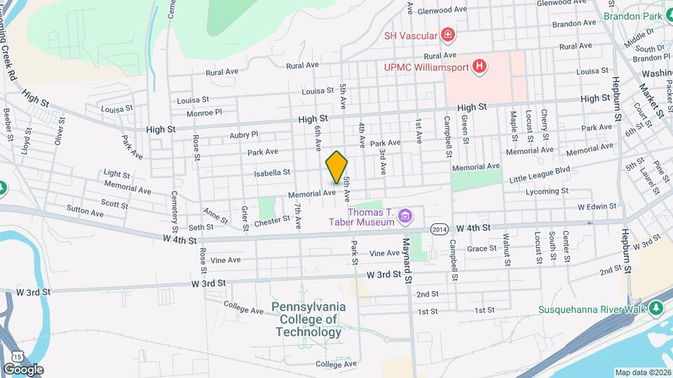 1016 Memorial Ave Mapa y Detalles de la Ubicación