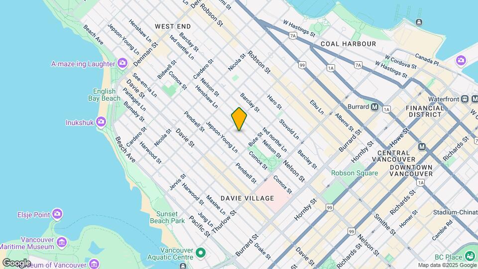 1255 Comox St Map and Location Details