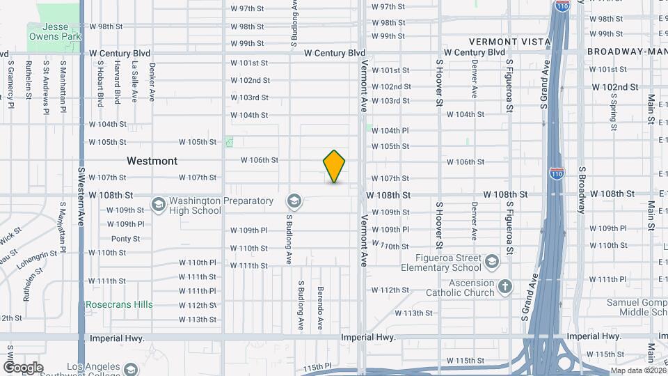 1040 W 107th St Mapa y Detalles de la Ubicación