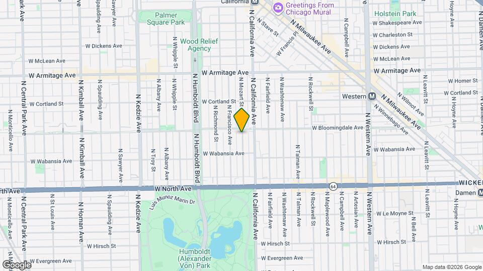 1742 N Mozart St Map and Location Details