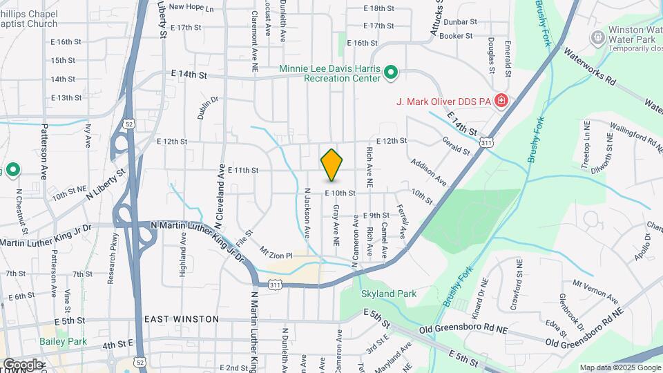 1615 E 10th St Map and Location Details