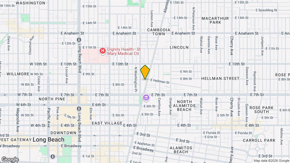 809 Alamitos Ave Map and Location Details