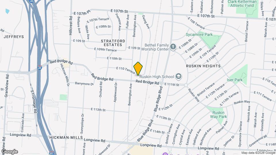 6607 E 110 Terrace Map and Location Details