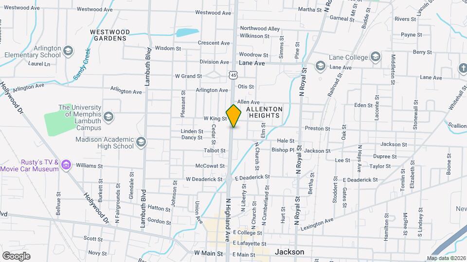 402 N Highland Ave, Unit B Map and Location Details