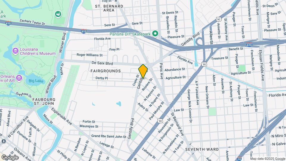 1866 Gentilly Blvd Mapa y Detalles de la Ubicación