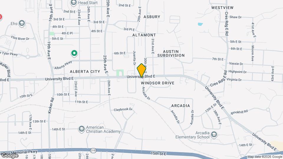 2919 University Blvd E Map and Location Details