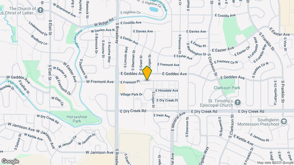420 E Fremont Pl Map and Location Details