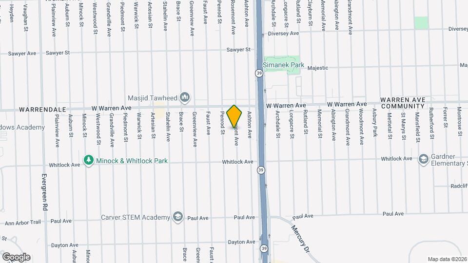 6835 Rosemont Ave Map and Location Details