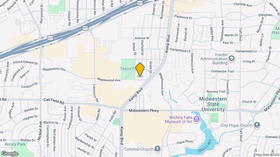 3614 Garfield St Map and Location Details