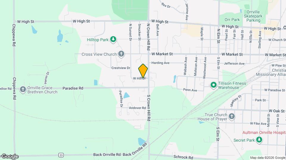 1720 W Hill Dr Map and Location Details