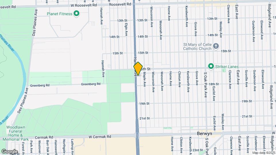 1629 S Harlem Ave Map and Location Details