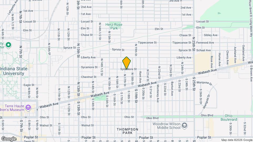 1705 Sycamore St Map and Location Details