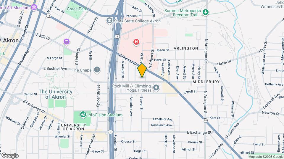 605 E Buchtel Ave Map and Location Details