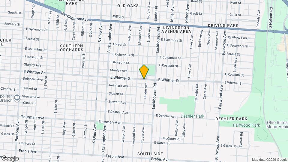 1165 E Whittier St Map and Location Details