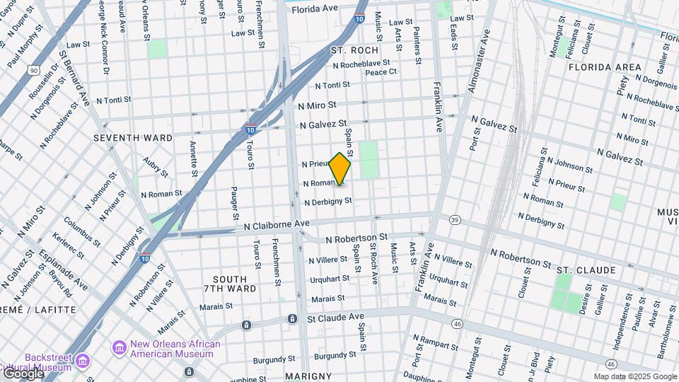 1725 Mandeville St Map and Location Details