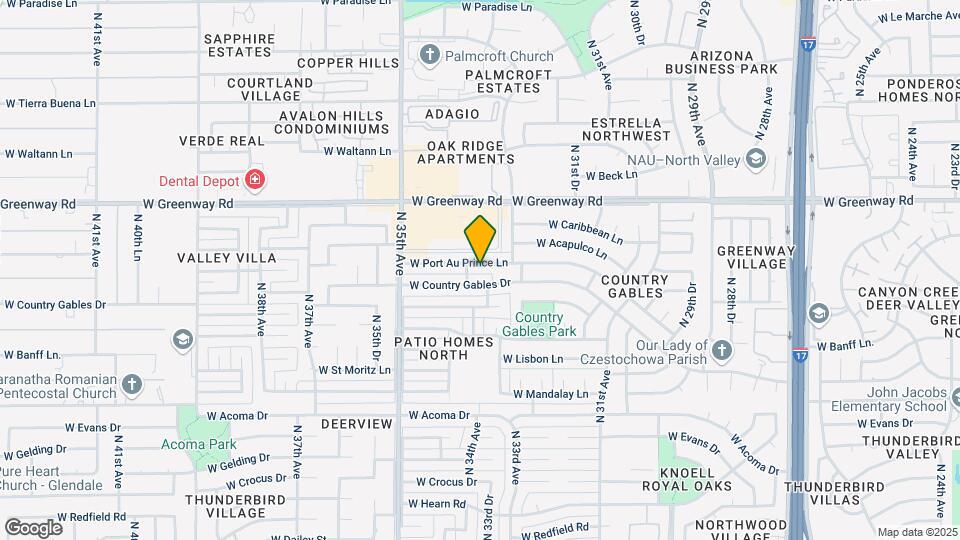 3319 W Port Au Prince Ln Mapa y Detalles de la Ubicación